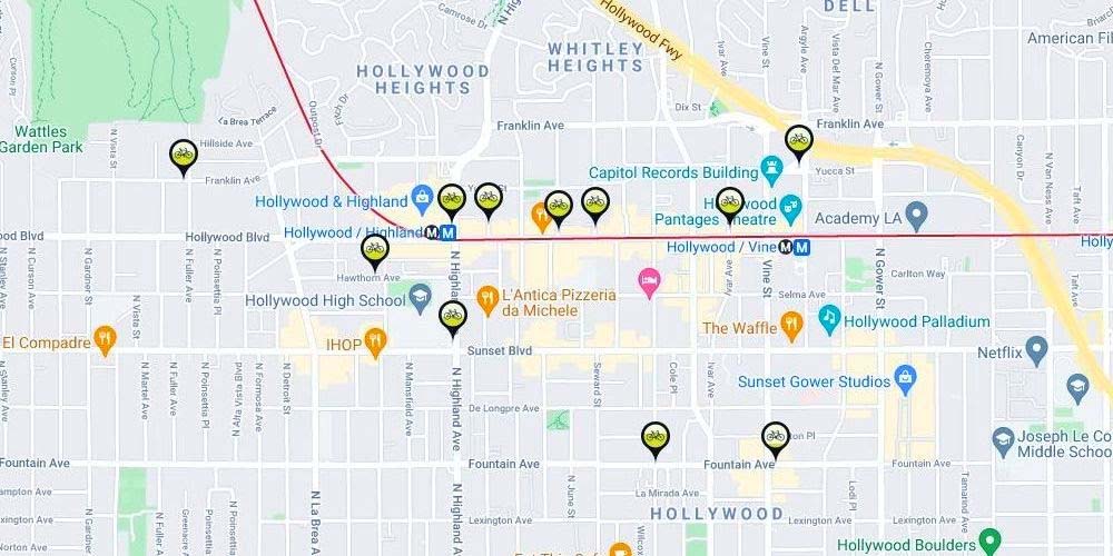 New Metro Bikeshare Station in Hollywood
