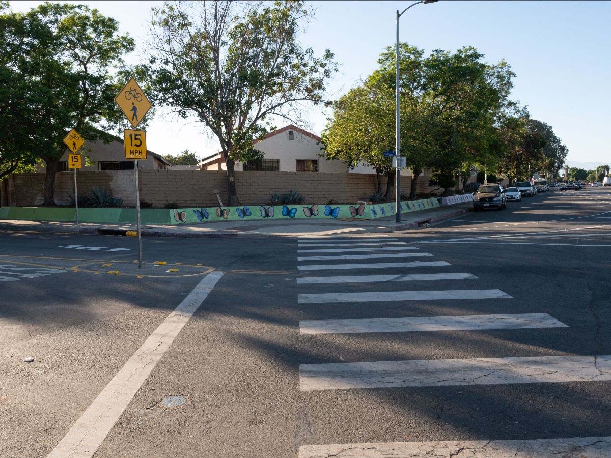 Permanent Slow Street Features Added In Watts Neighborhood