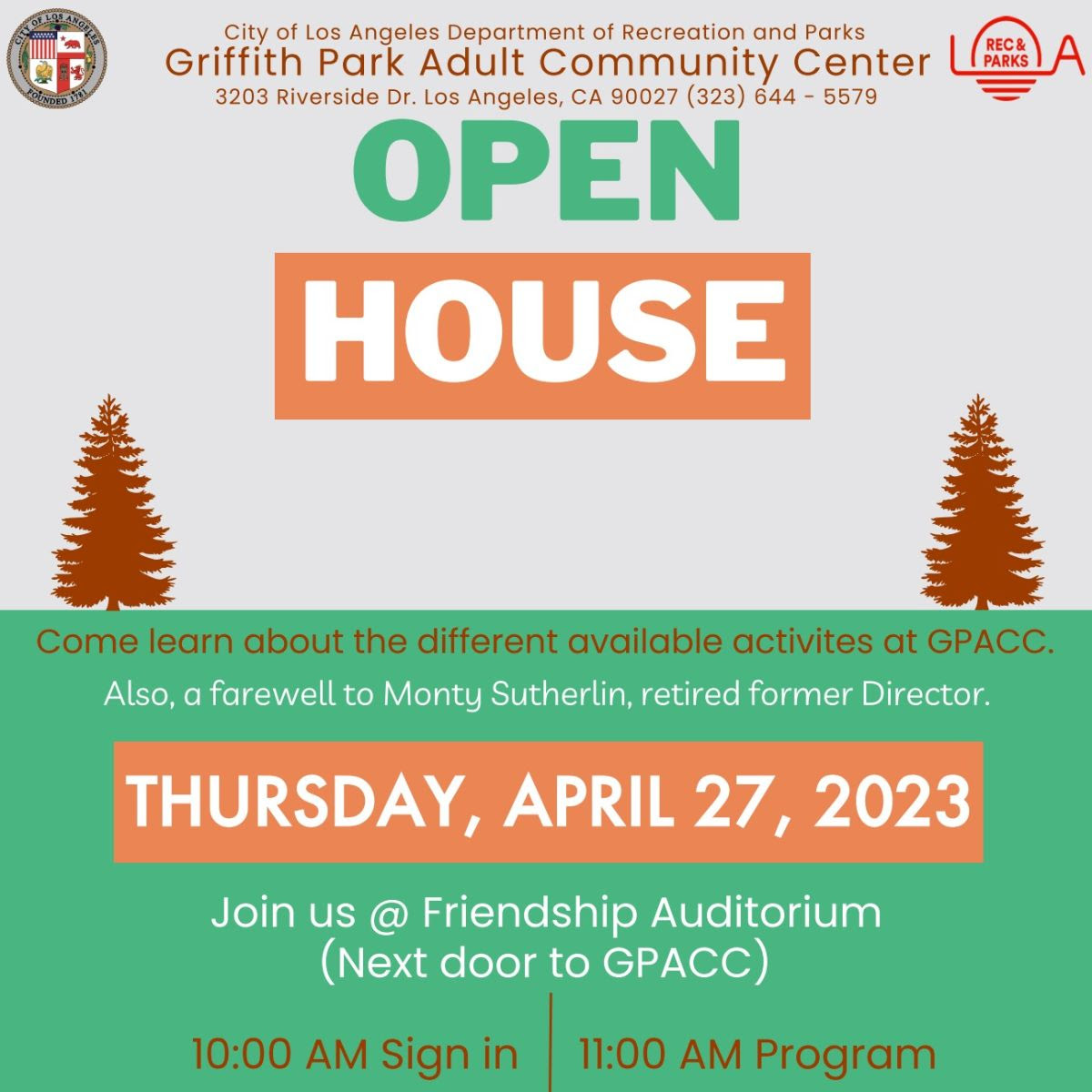 Griffith Park Adult Community Center Open House